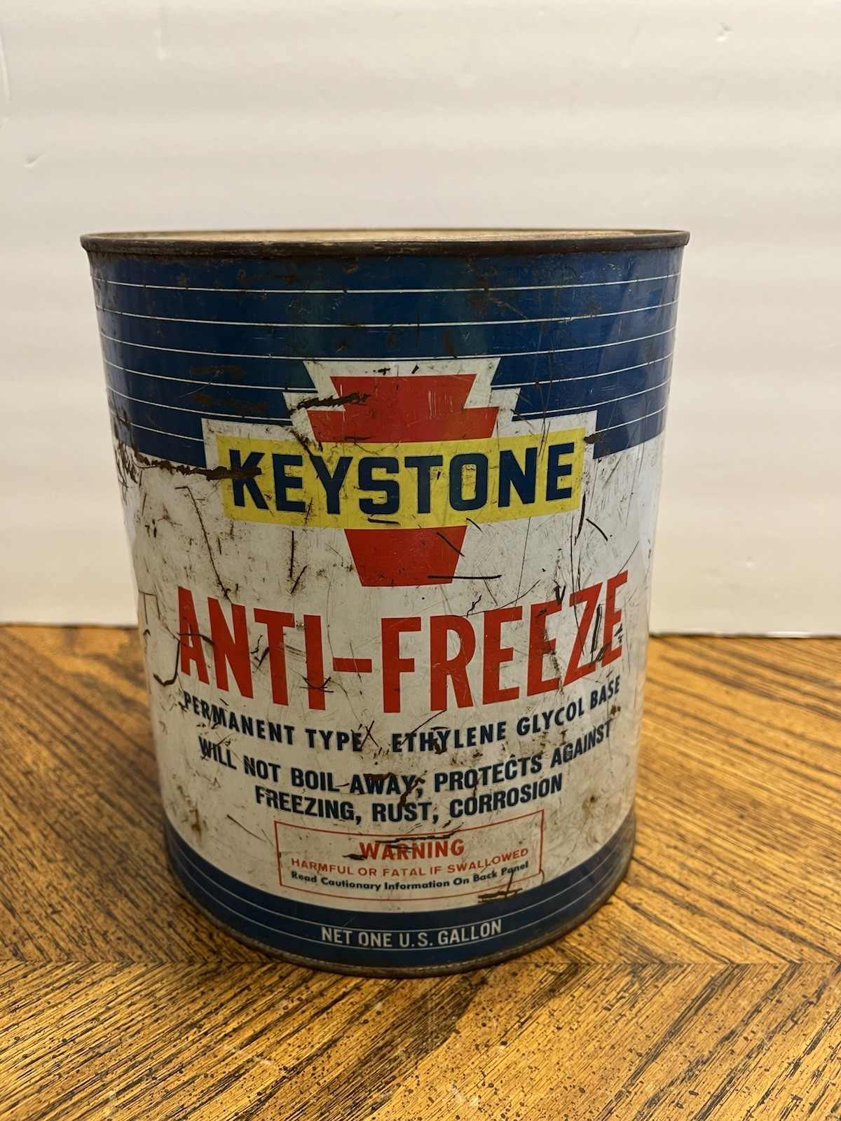 Vintage 1940s Keystone Anti-Freeze One Gallon Can Warren PA Gas And Oil