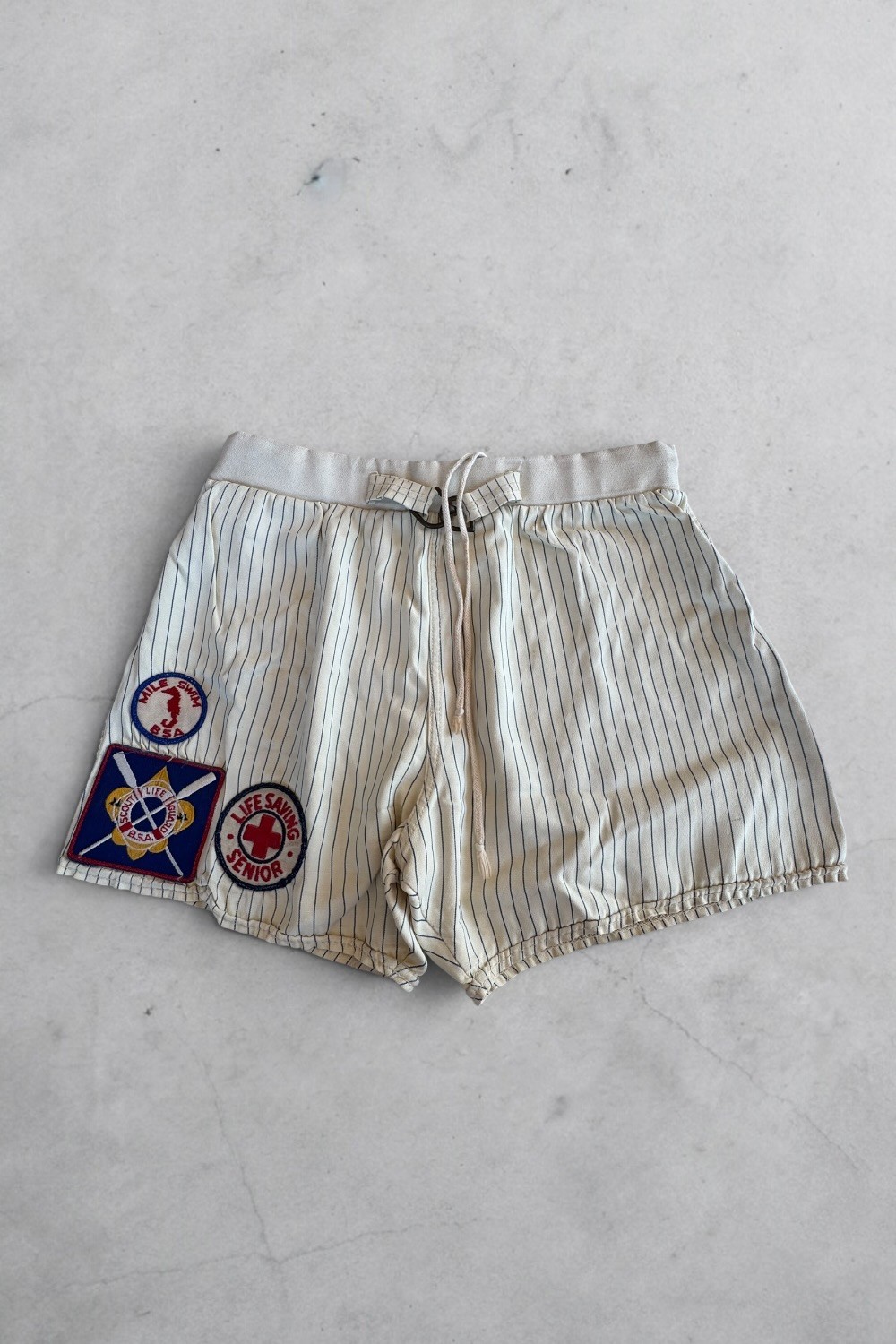 Vintage Towncraft Prep BSA Boy Scout Swim Trunks 3 Aquatic Patches Mile Swim Lif