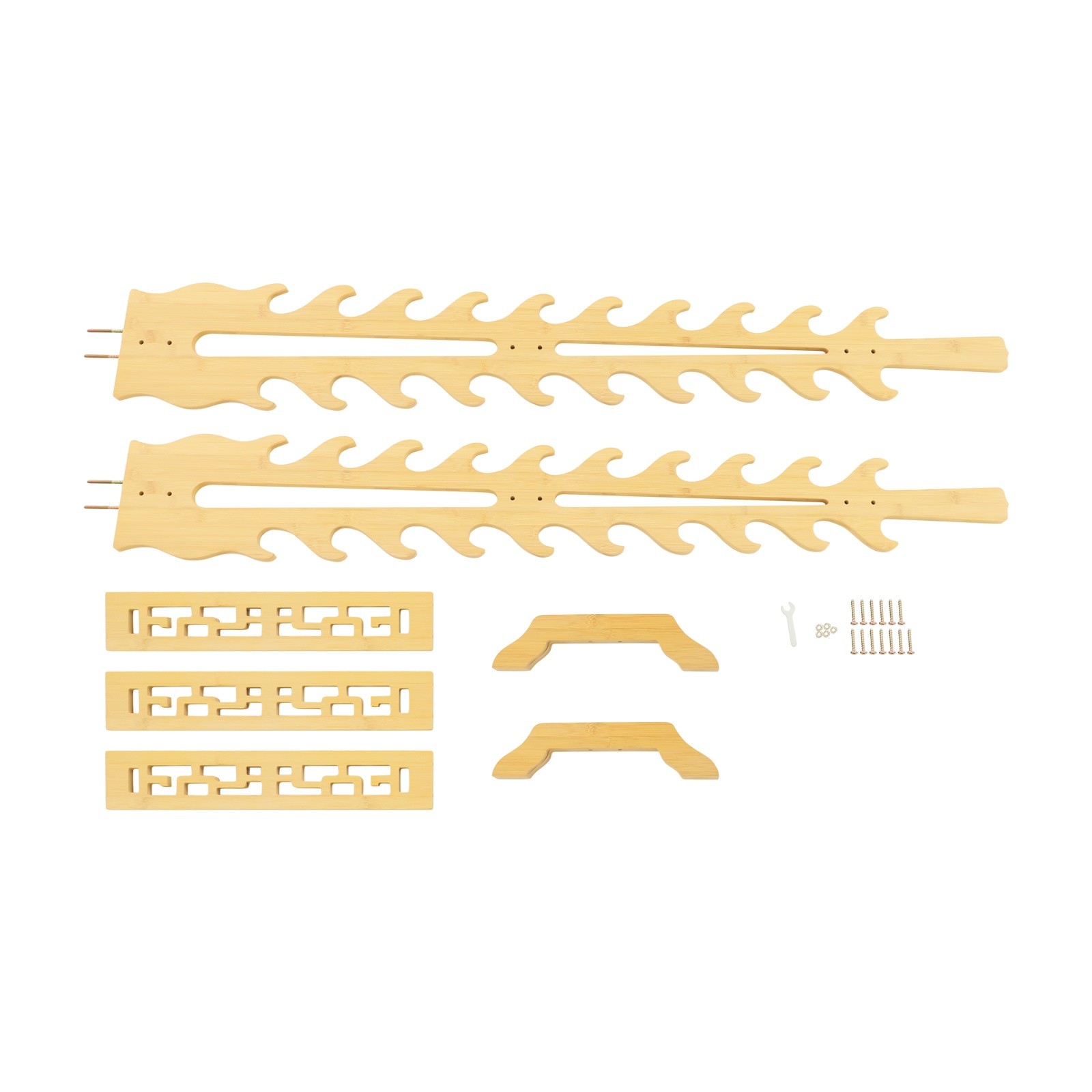 Solid Wood Horizontal Display Rack for Katana Sword 20 Tier Medieval Sword Stand