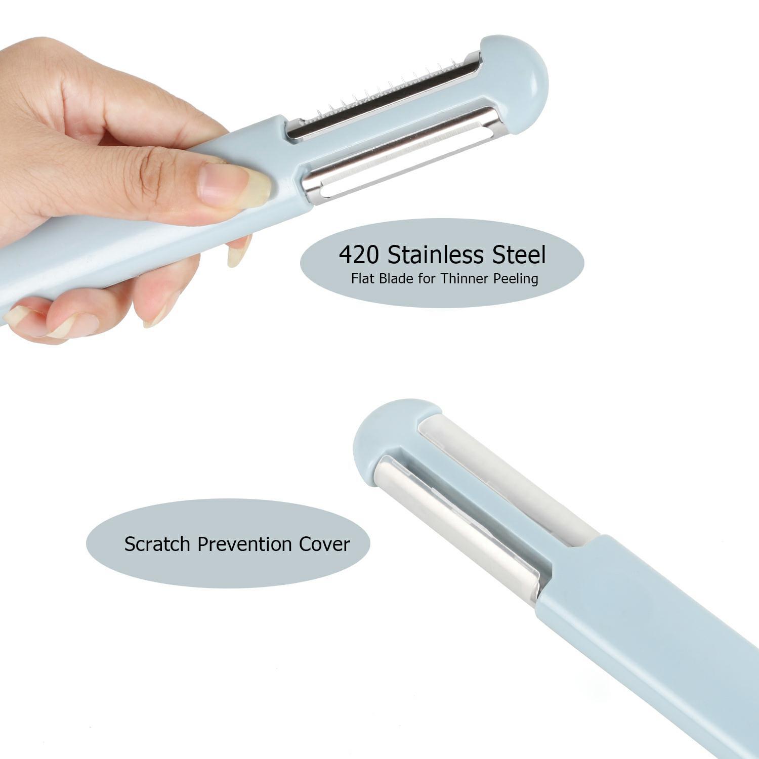 Multi-function Stainless Steel Peeler, Dual Julienne Grater Vegetable and Peeler