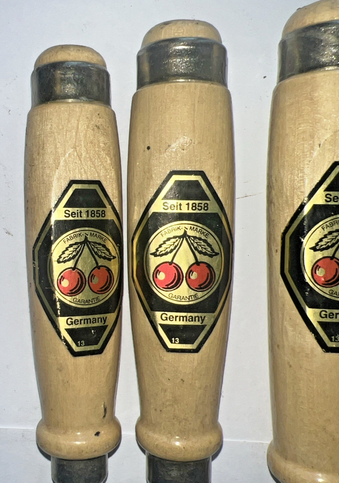 Two Cherries Chisel Set Germany Set 1858 Fabrik-Marke Granite. Sz 10-16-20-26