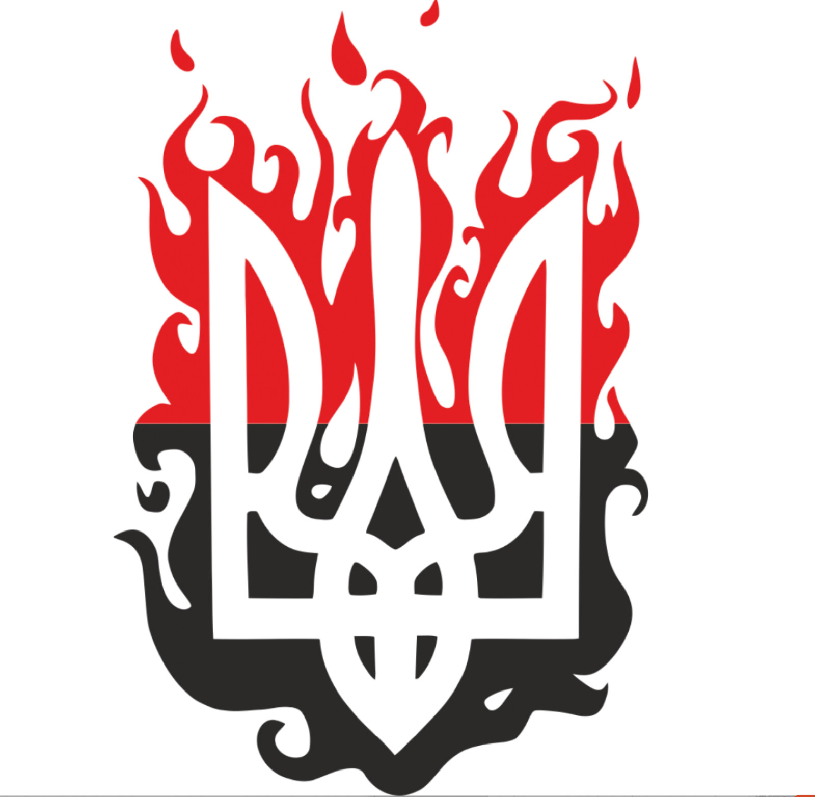 Flaming Trident – Ukrainian Coat of Arms Vinyl Sticker 15×10 cm 5.9×3.9 inches