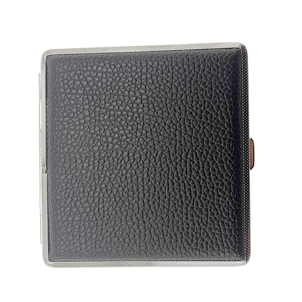 Leather Cigarette Case 20 Sticks Portable Cigarette Box Stainless Steel New