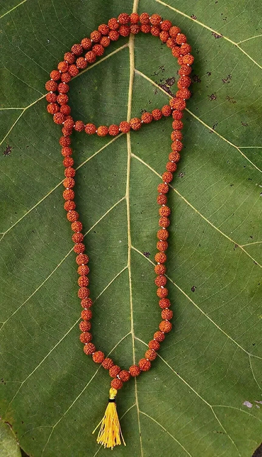 LAB CERTIFIED 5 Mukhi RUDRAKSHA Rudraksh Mala ROSARY 108+1 Prayer Beads 6 mm