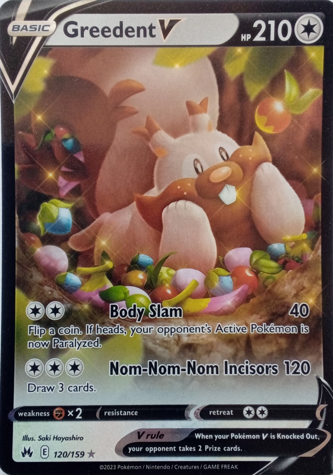 120/159 GREEDENT V ULTRA RARE CROWN ZENITH POKEMON CARD