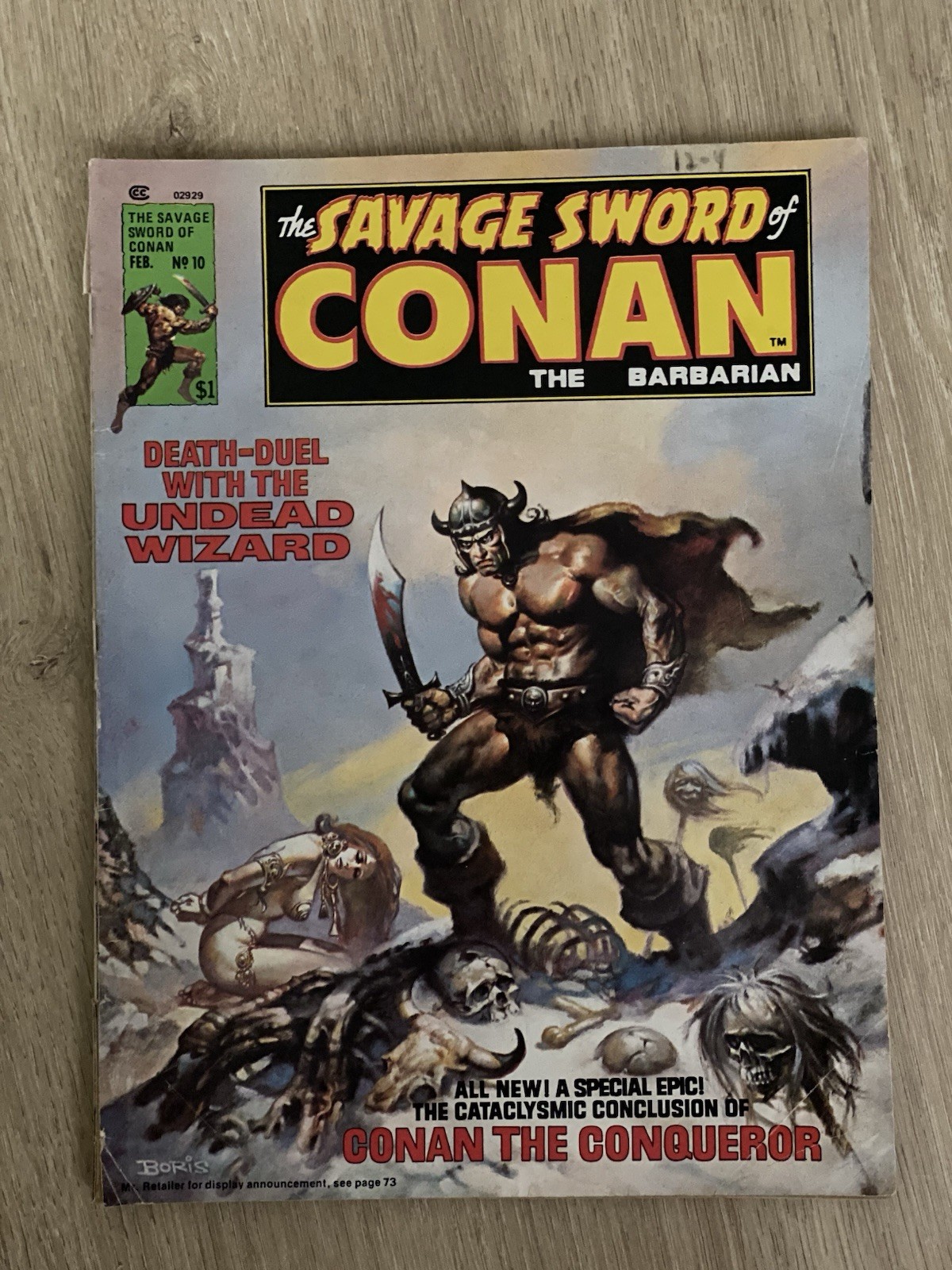 The Savage Sword of Conan the Barbarian No 10 Feb 1976 (Cover Boris Vallejo)