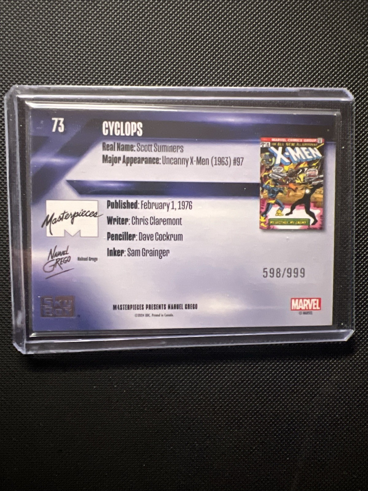 2024 Marvel Masterpieces Grego Cyclops #73