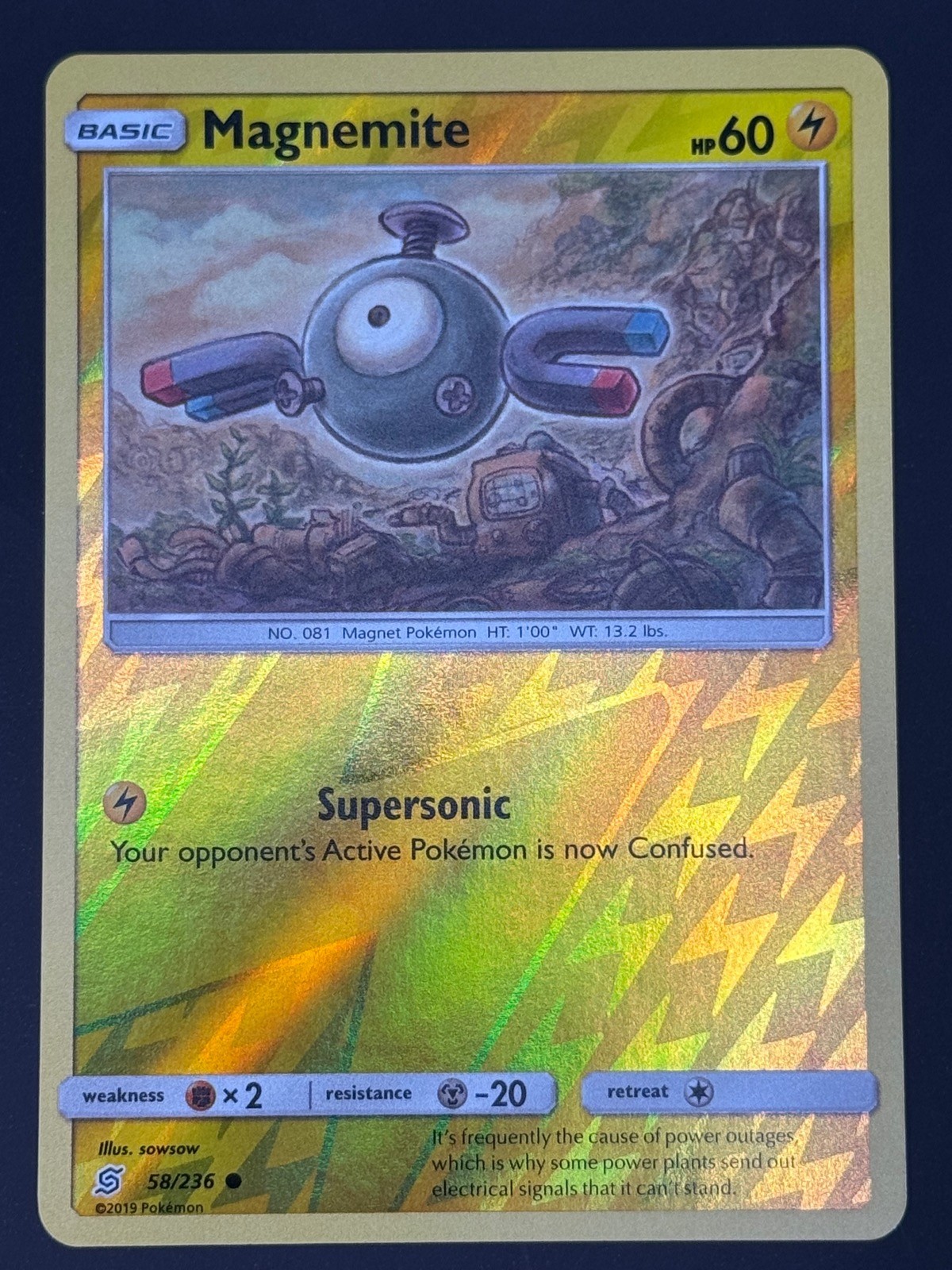 Magnemite 58/236 NM/M C Unified Minds Pokemon Reverse Holo