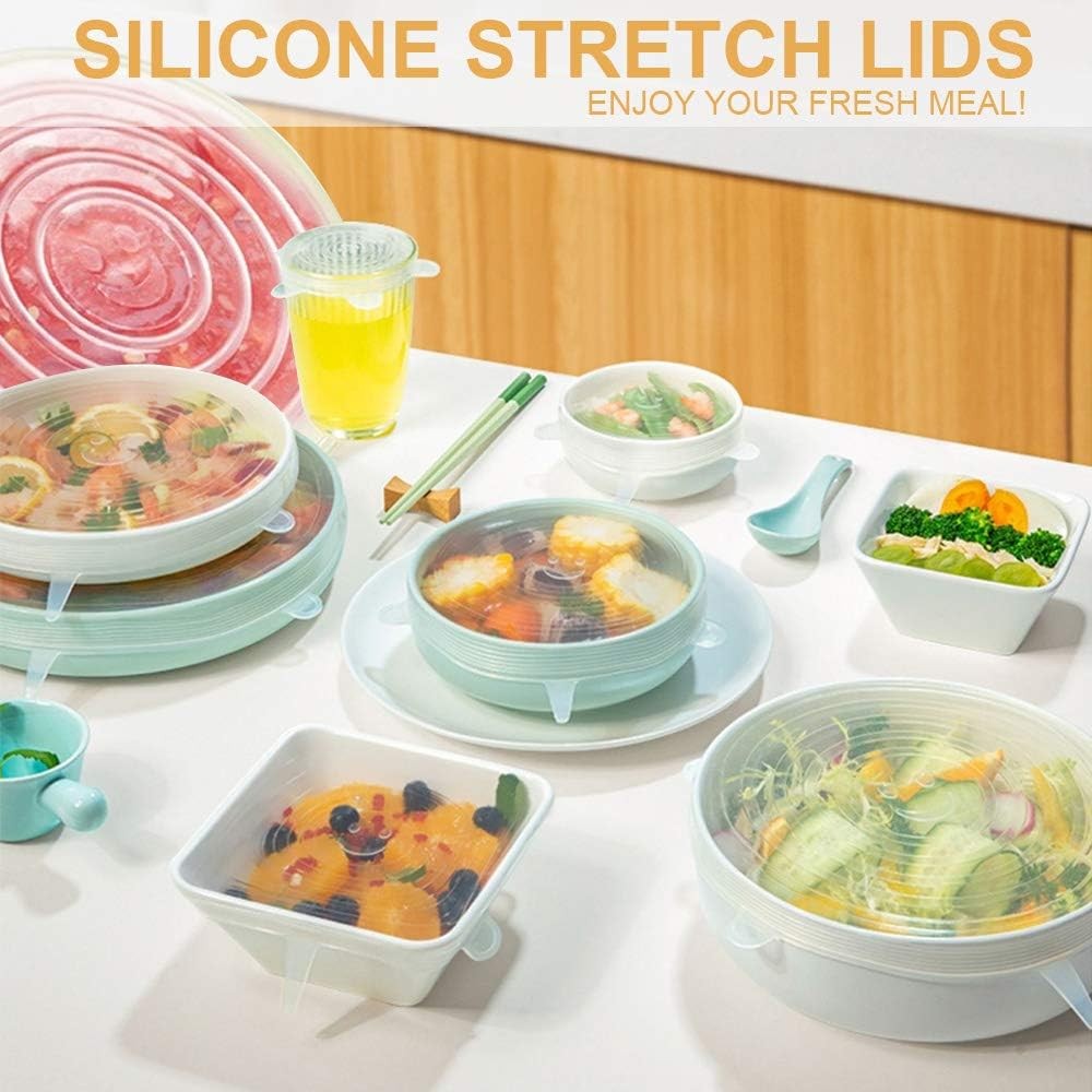 4 Pack Same Size Silicone Stretch Lids, Thicker 9.5 cm (3.75 in), Clear