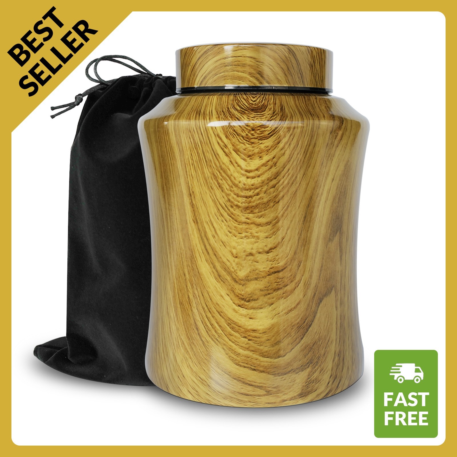 Large Cremation Urn for Human Ashes Adult 180 lbs – Best Offer – Wood Texture