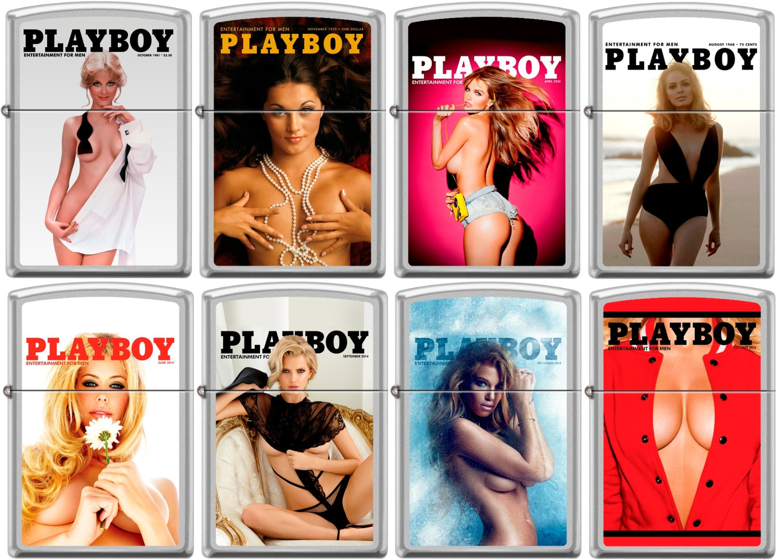 Zippo PlayBoy Cover 8 Lighter Set Pin Up Pinup RARE set #13 NEW L@@K