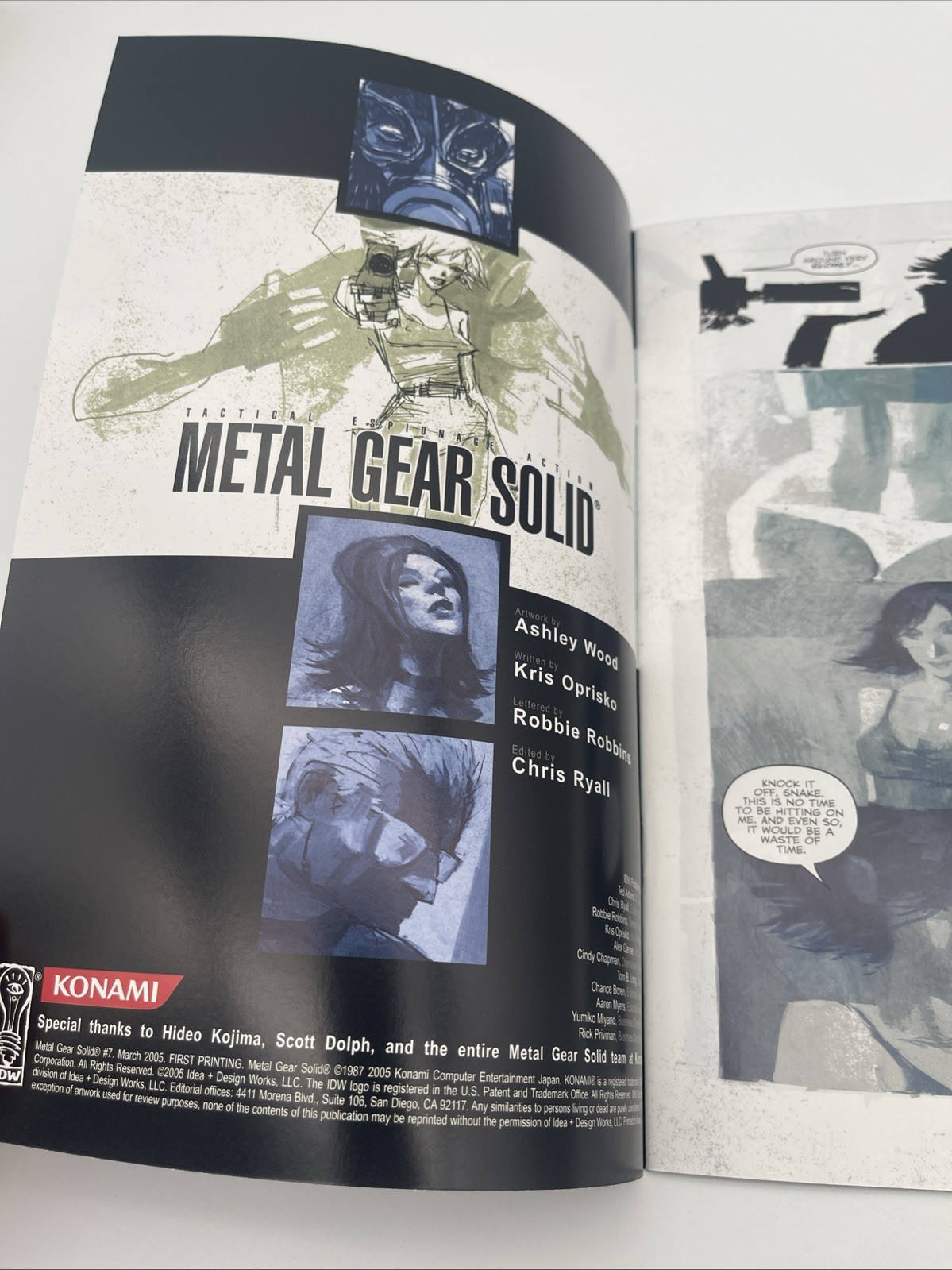KONAMI METAL GEAR SOLID # 7 IDW COMICS 2005 ASHLEY WOOD ART FIRST PRINTING