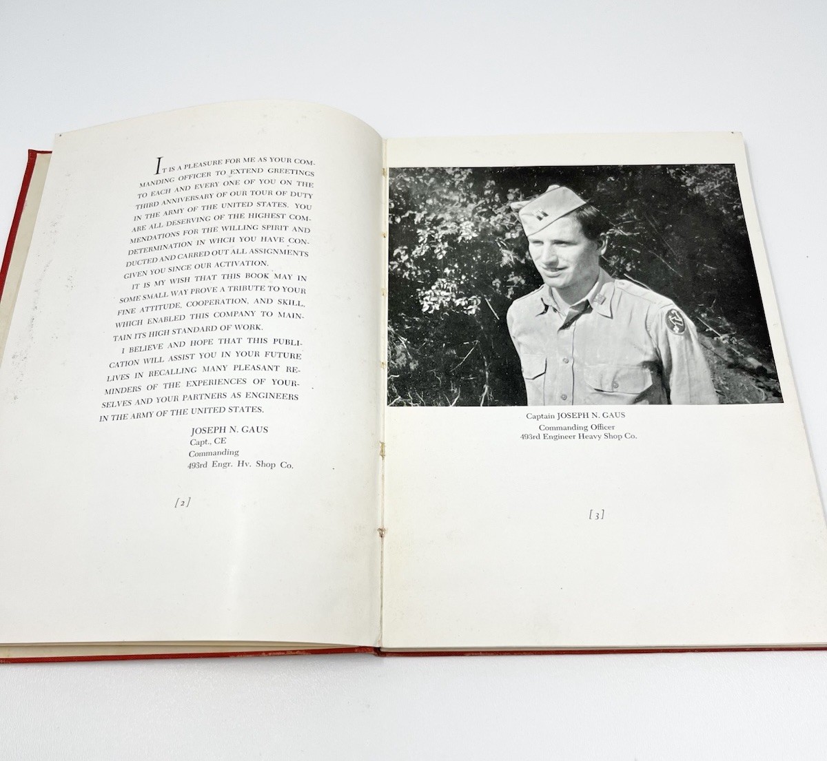 Vintage WW2 Army 493rd Engineer Heavy Shop Tribute Book Pictures Military As Is