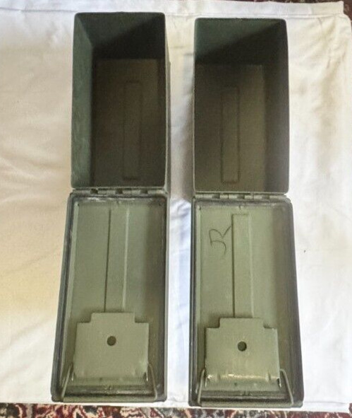 2 Authentic Waterproof U.S. ARMY Military .50 CAL 5.56mm AMMO CAN BOX M2A1 Metal