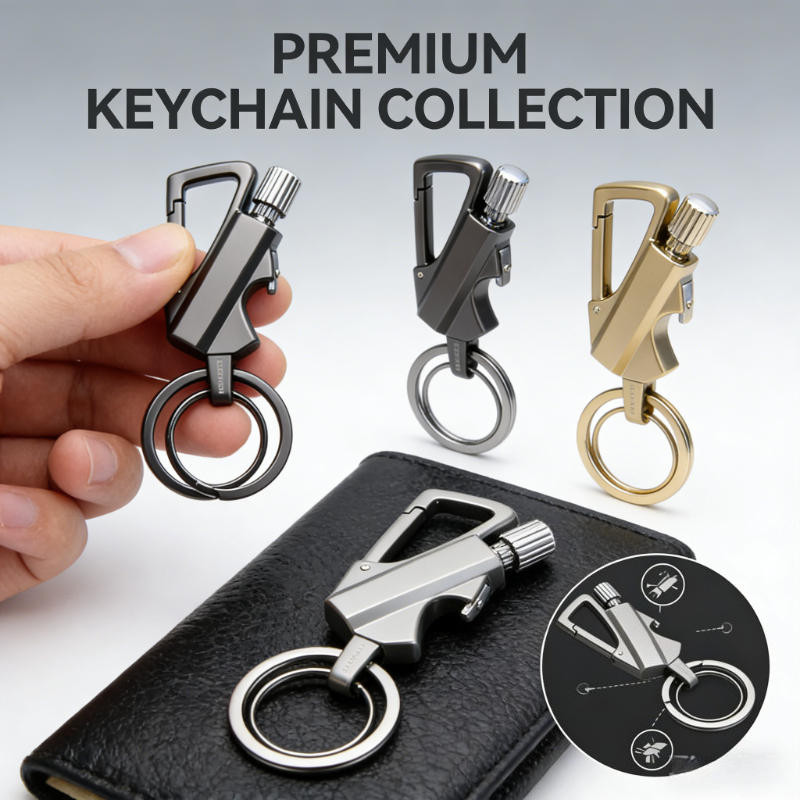 1-3Pack Permanent Match Infinity Lighter with Multitool Keychain Bottle Opener