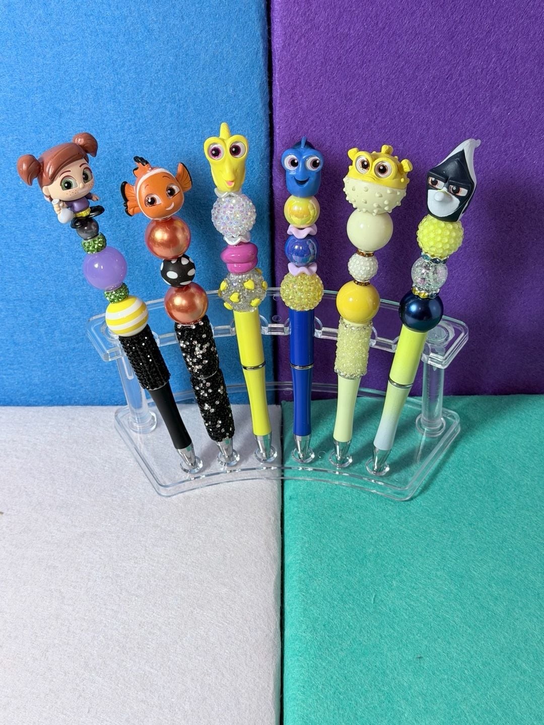 Finding Nemo Beaded Pens set of 6: Custom made by The Enchanted Hoosier
