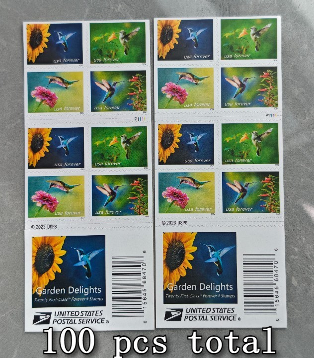2024 Garden Delights Hummingbird Forever Stamps MNH First Class(100 StampsTotal)
