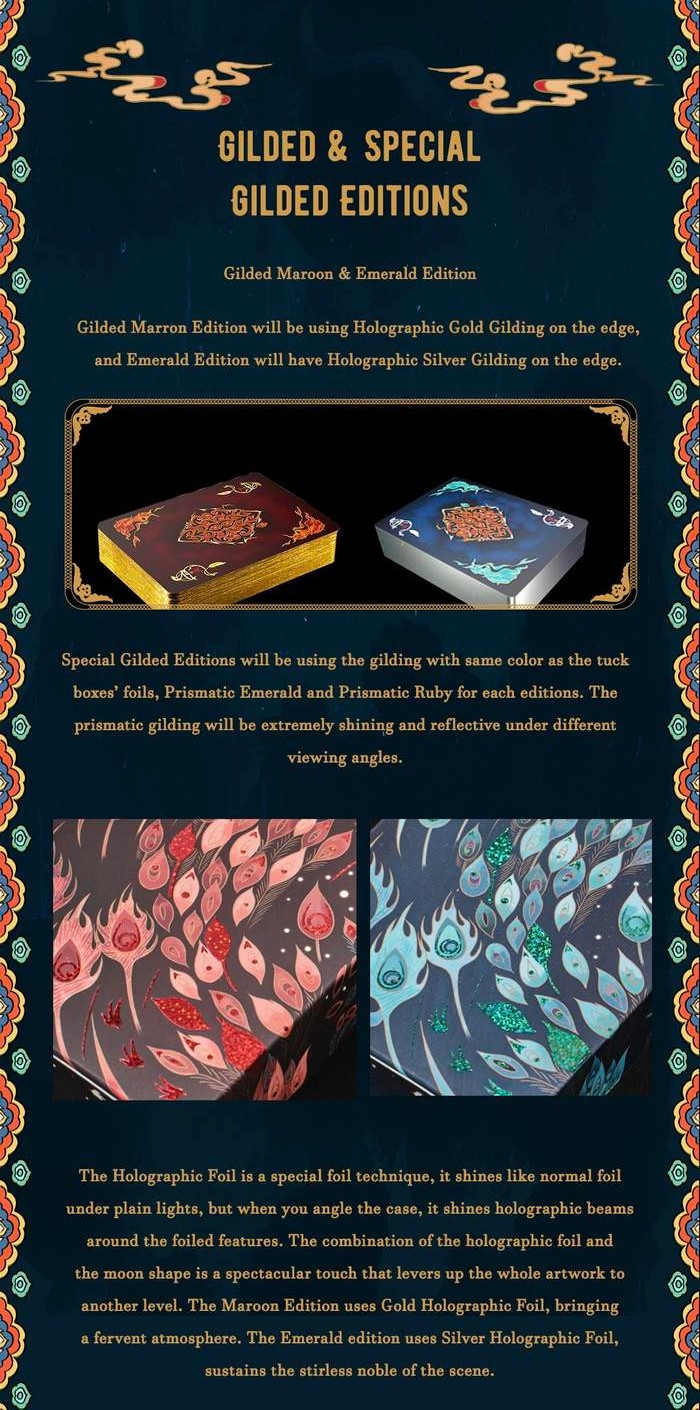 Trapped Beasts: Caged Bird Playing Cards – Maroon & Emerald Gilded Edition [CASH