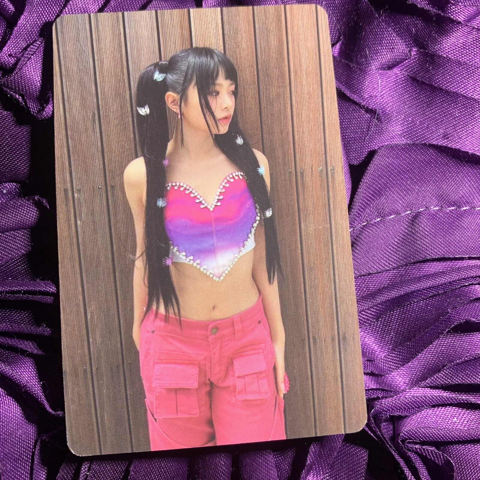 HANNI NEWJEANS SKY BLUE Edition Celeb K-POP Girl Photo Card PINK POWER PUFF