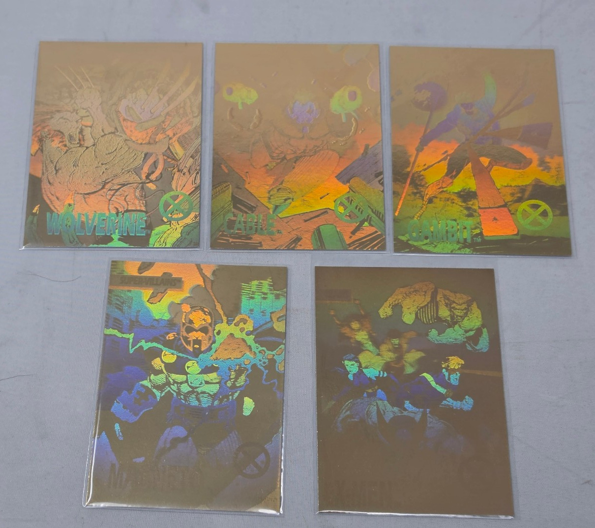 1992 X-MEN SERIES 1 Impel MARVEL Complete 5 Hologram Chase Card Insert Set