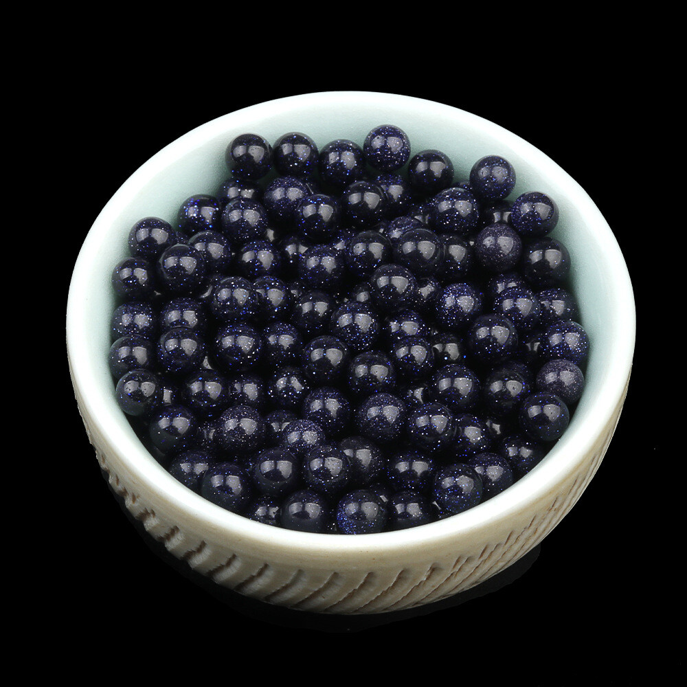 100pcs 4mm Natural Blue Sand Stone Round Ball Shape No Hole Beads Wholesale