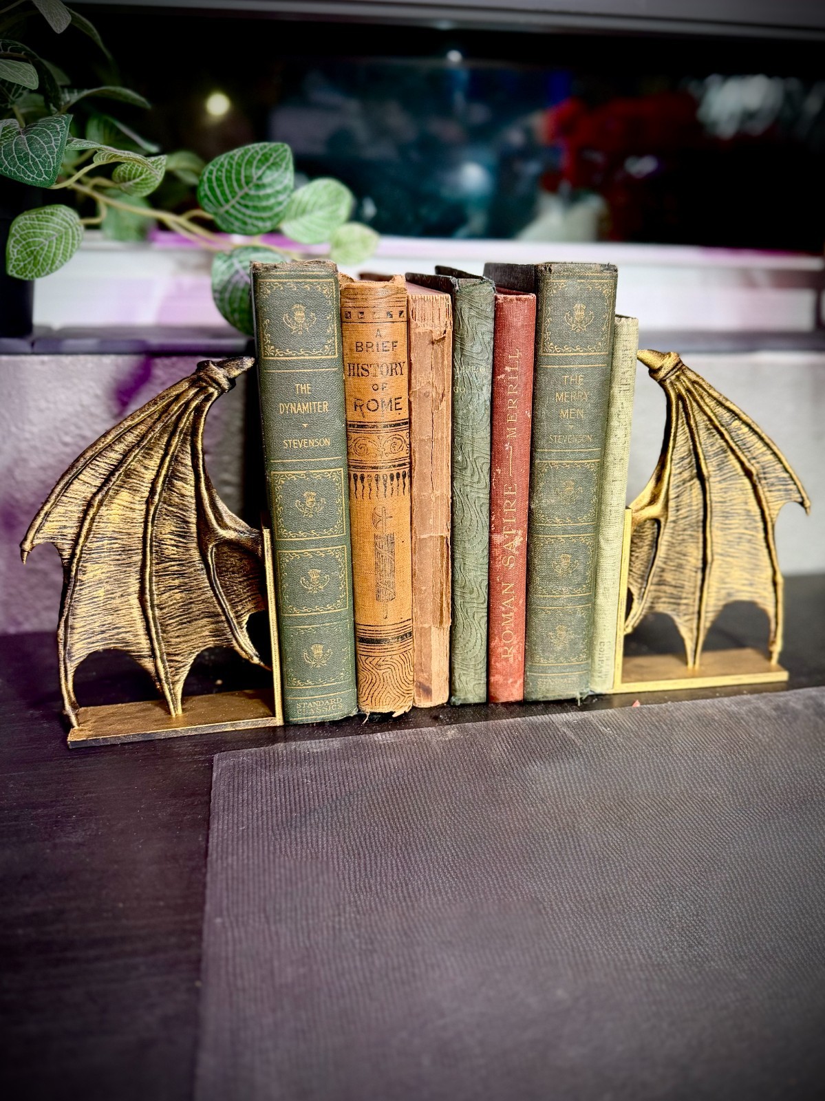 {Unpainted} Dragon Wing Bookends – Book Shelf Decor – Fantasy and Gothic Decor