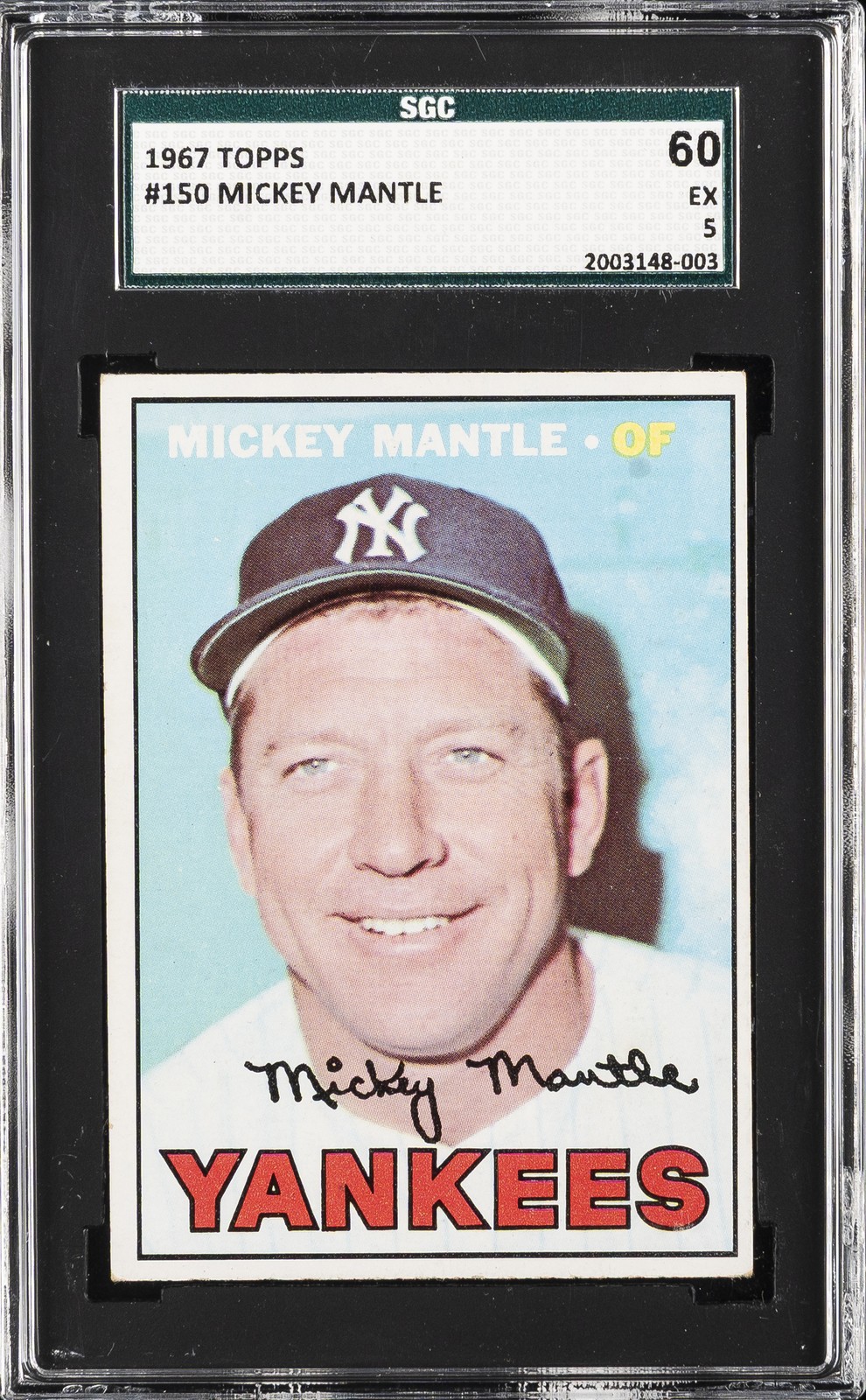 1967 TOPPS #150 MICKEY MANTLE SGC 5