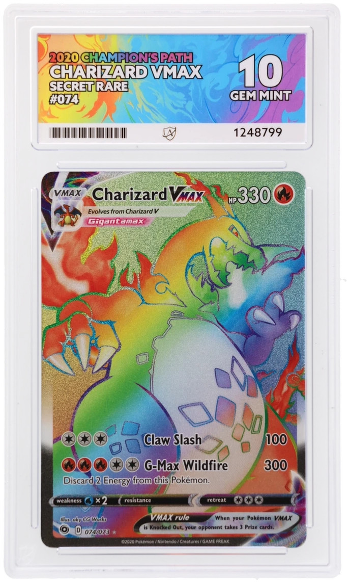 Ace Perfect 10 Charizard Vmax 074/073 Champion’s Path Gem Mint Pokemon