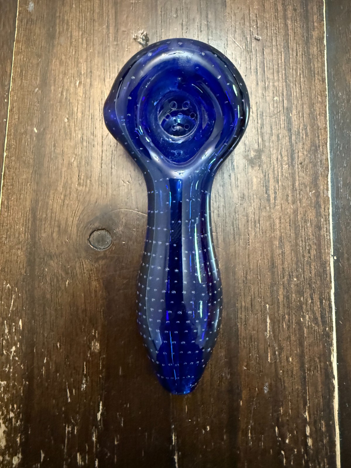 4″ Premium Glass Pipe Bowl Clear Blue Spotted