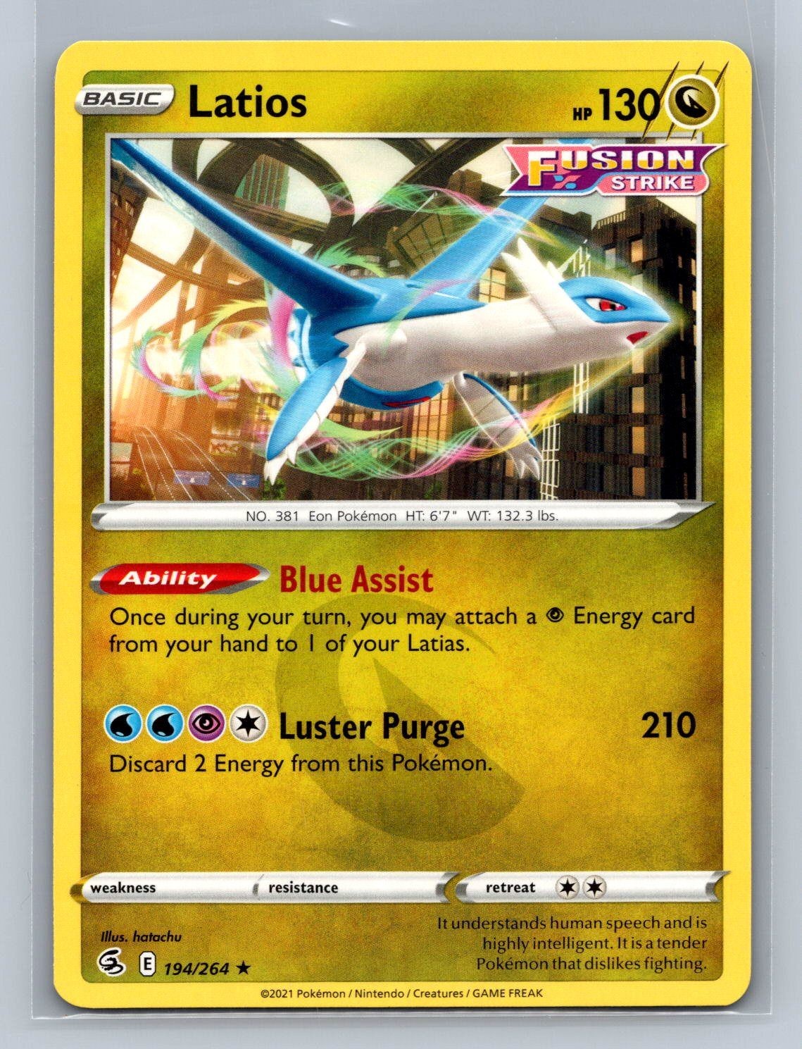 Pokemon Latios 2021 Fusion Strike Nintendo 194/264