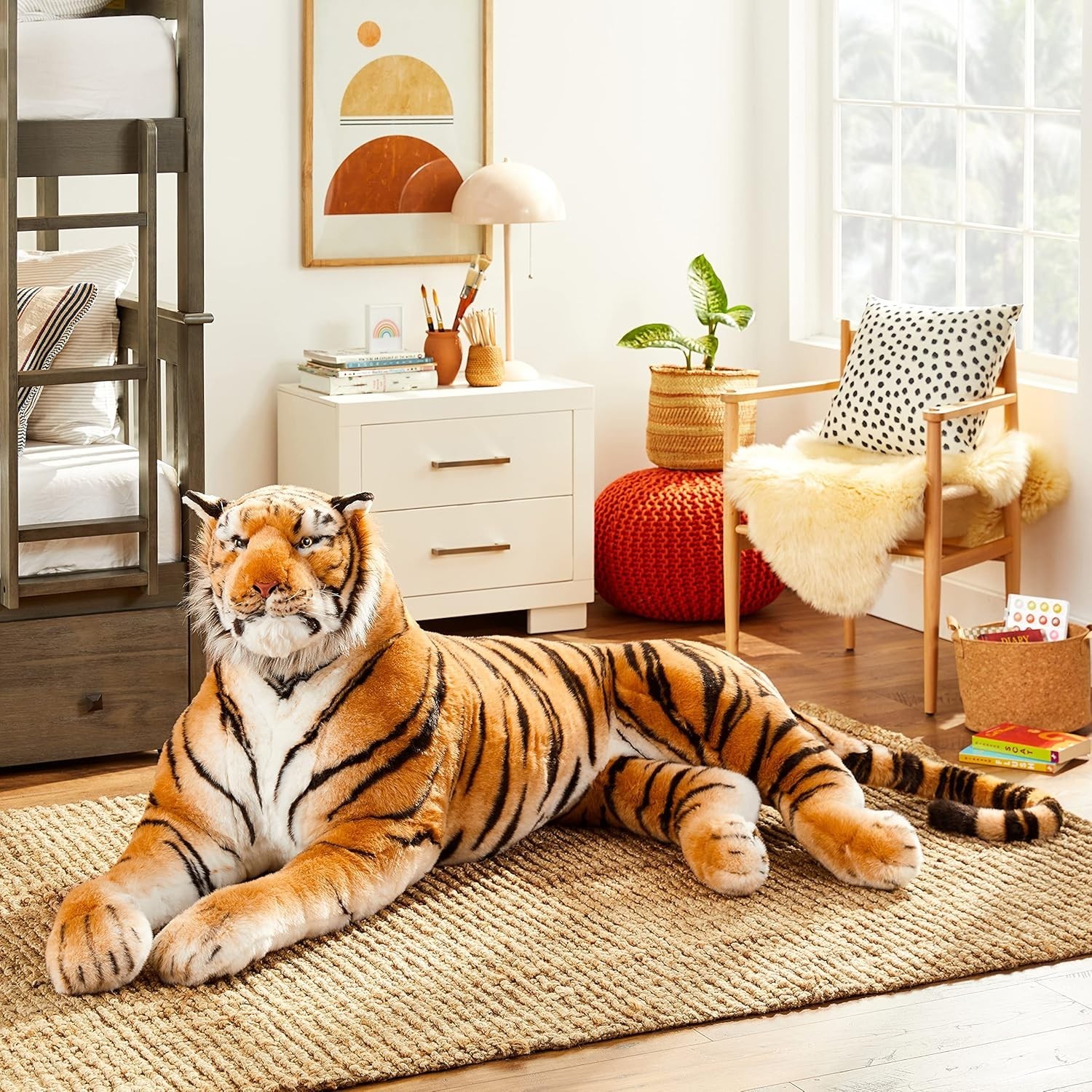 Giant Lying Tiger Plush 25″ H x 58″ L Soft, Cuddly, Realistic and Stuffed Animal