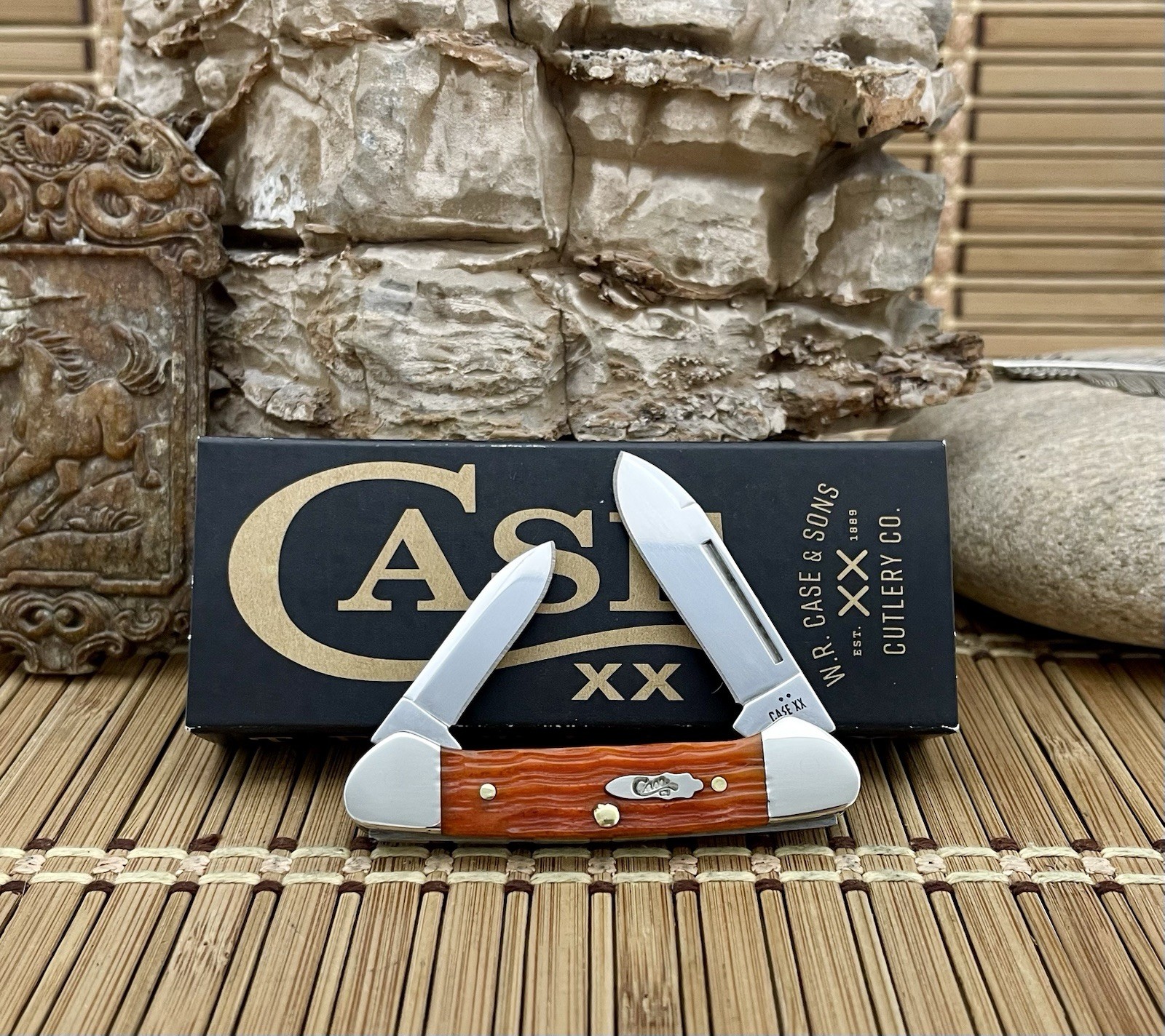 Case XX USA Crandall Jig Tequila Sunrise Bone 57535 Baby Butterbean Pocket Knife