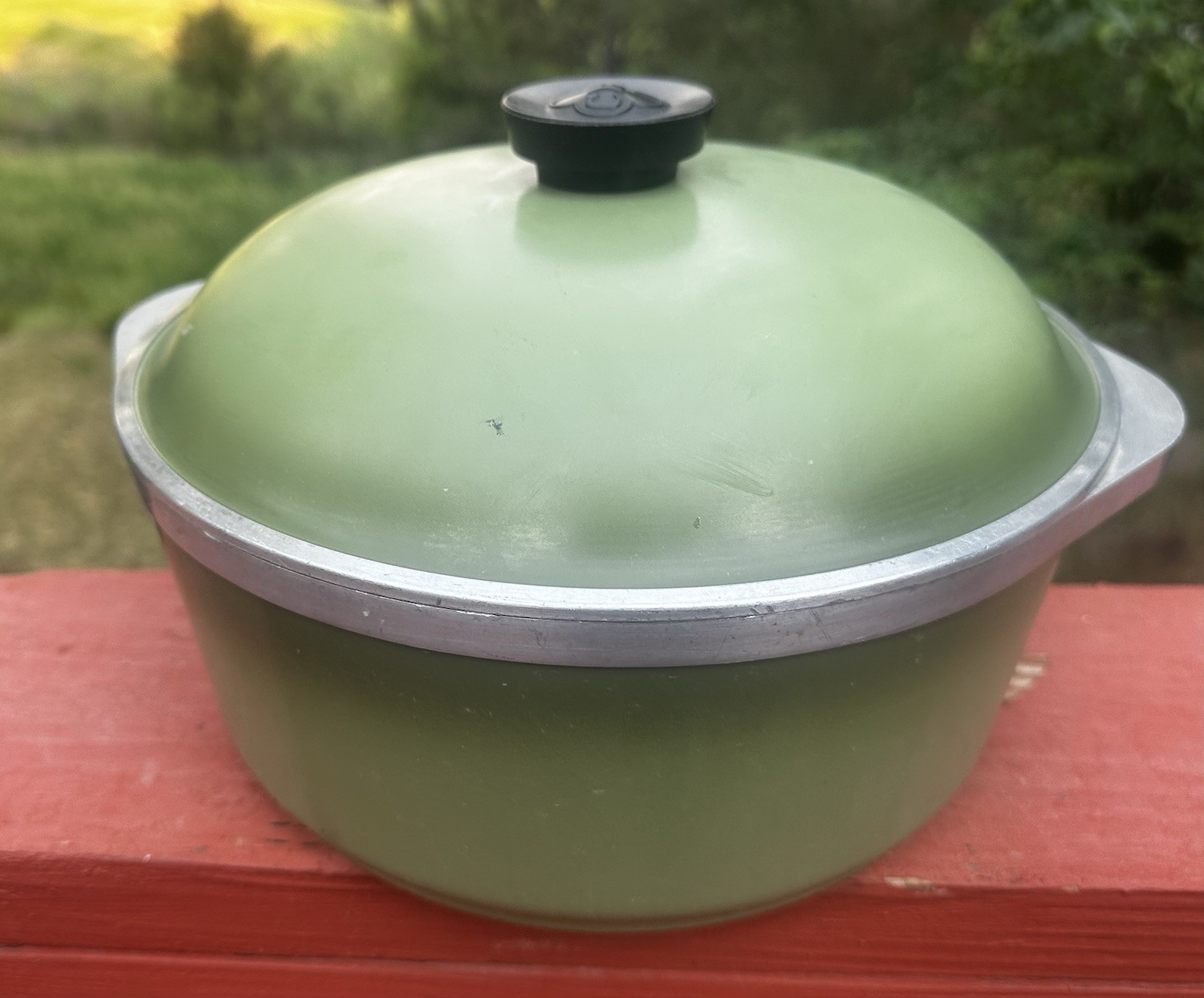 Club Aluminum Cast Roaster Avocado Green 4 Qt Dutch Oven Vintage Cookware 10”