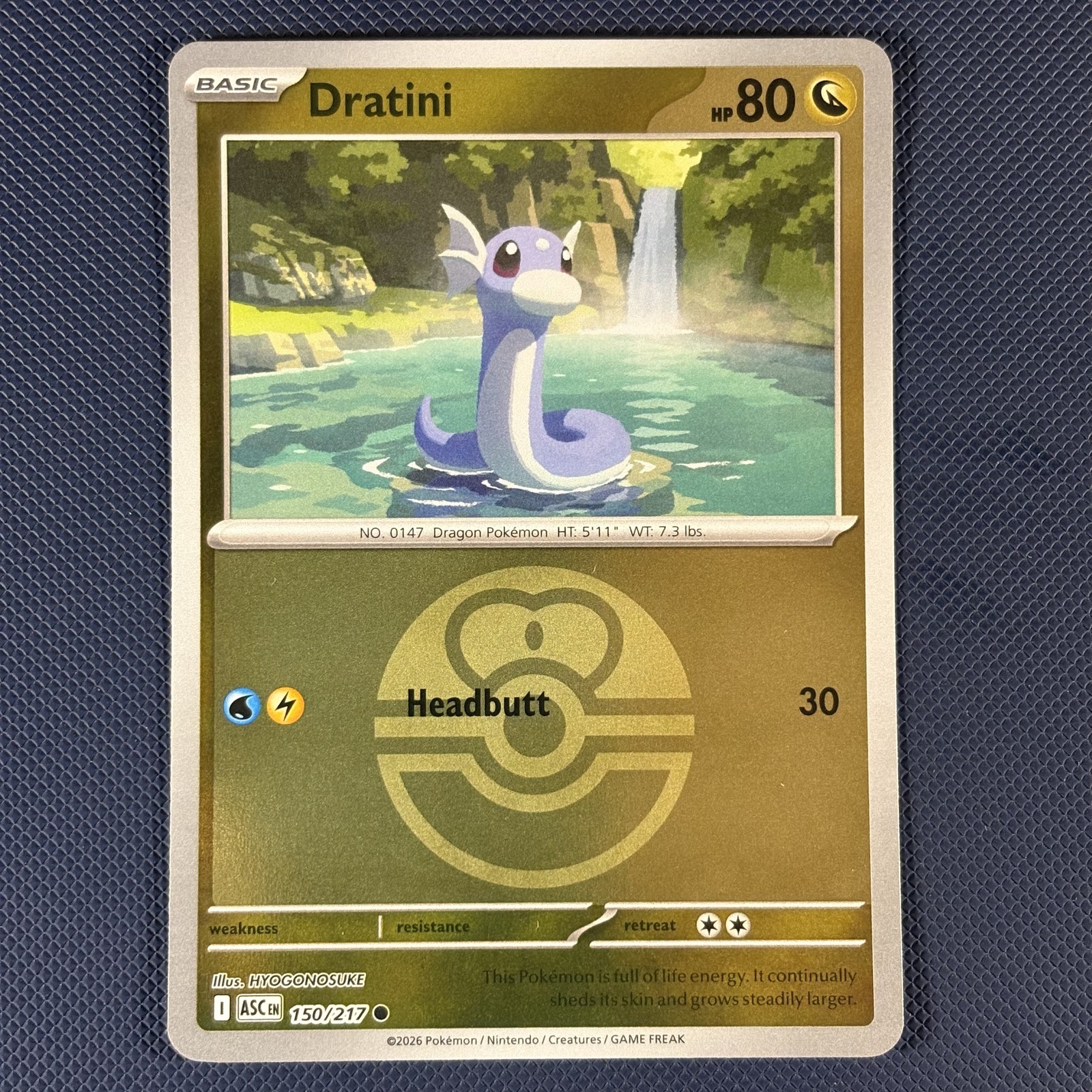 Dratini 150/217 – Ascended Heroes – Love Ball Reverse Pokemon Card – NM