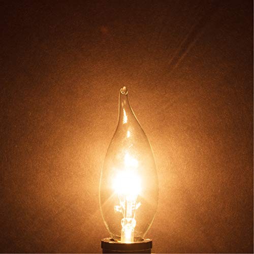 Candelabra Flame Tip Clear CA10 25W E12 Base (12 Pack) Decorative 25.0 Watts
