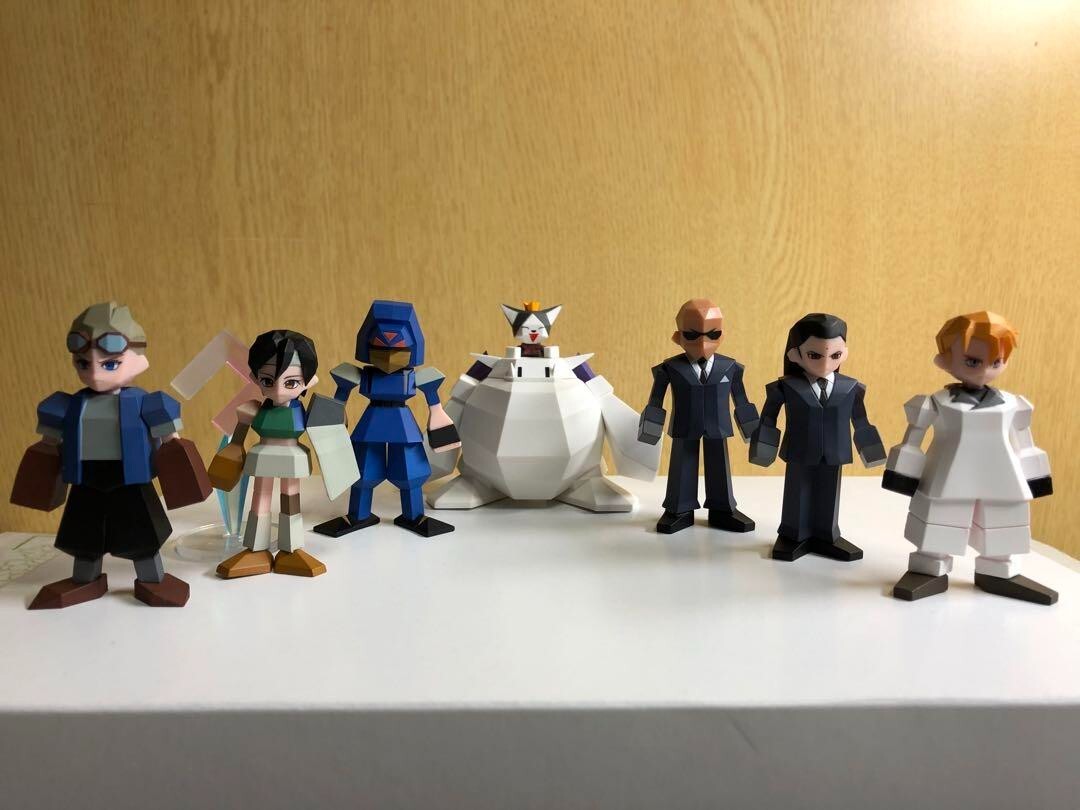 Set of 7 FINAL FANTASY VII Polygon Figure FF7 Kuji G Prize Square Enix No Box
