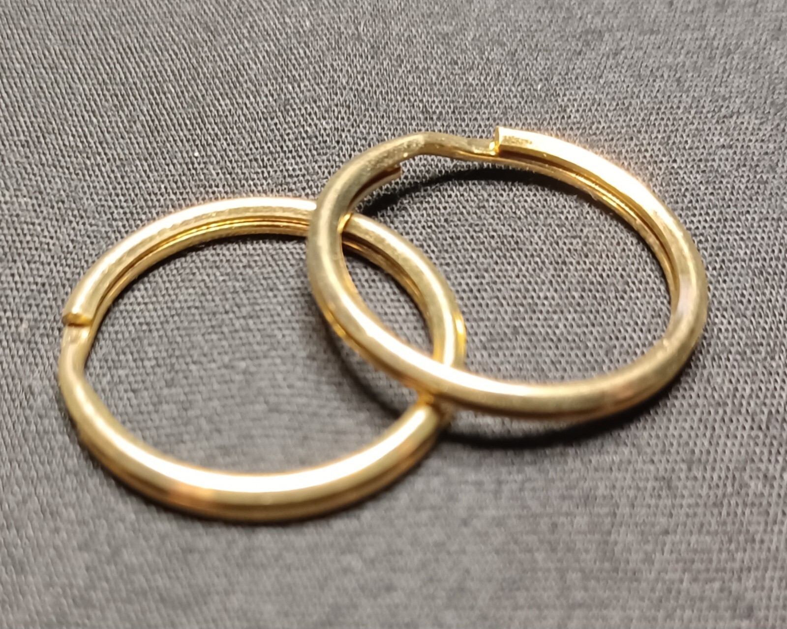 (2) Brass Rounded 1 Inch(24mm) Split Ring Rounded Key Rings Key Holders