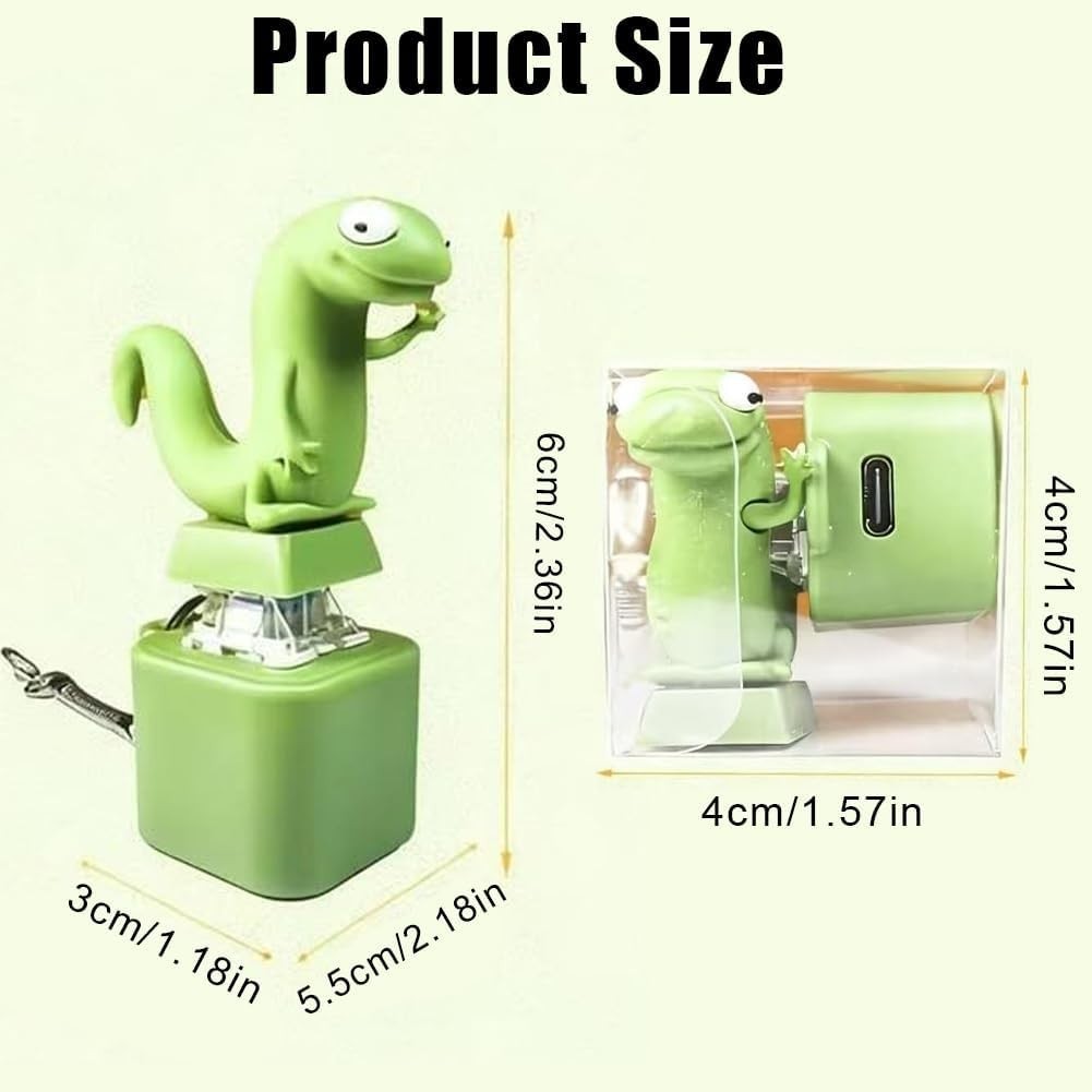 Lizard Button Keychain Sound Fidget Toy, Fun Keychain with Light Stress Relief