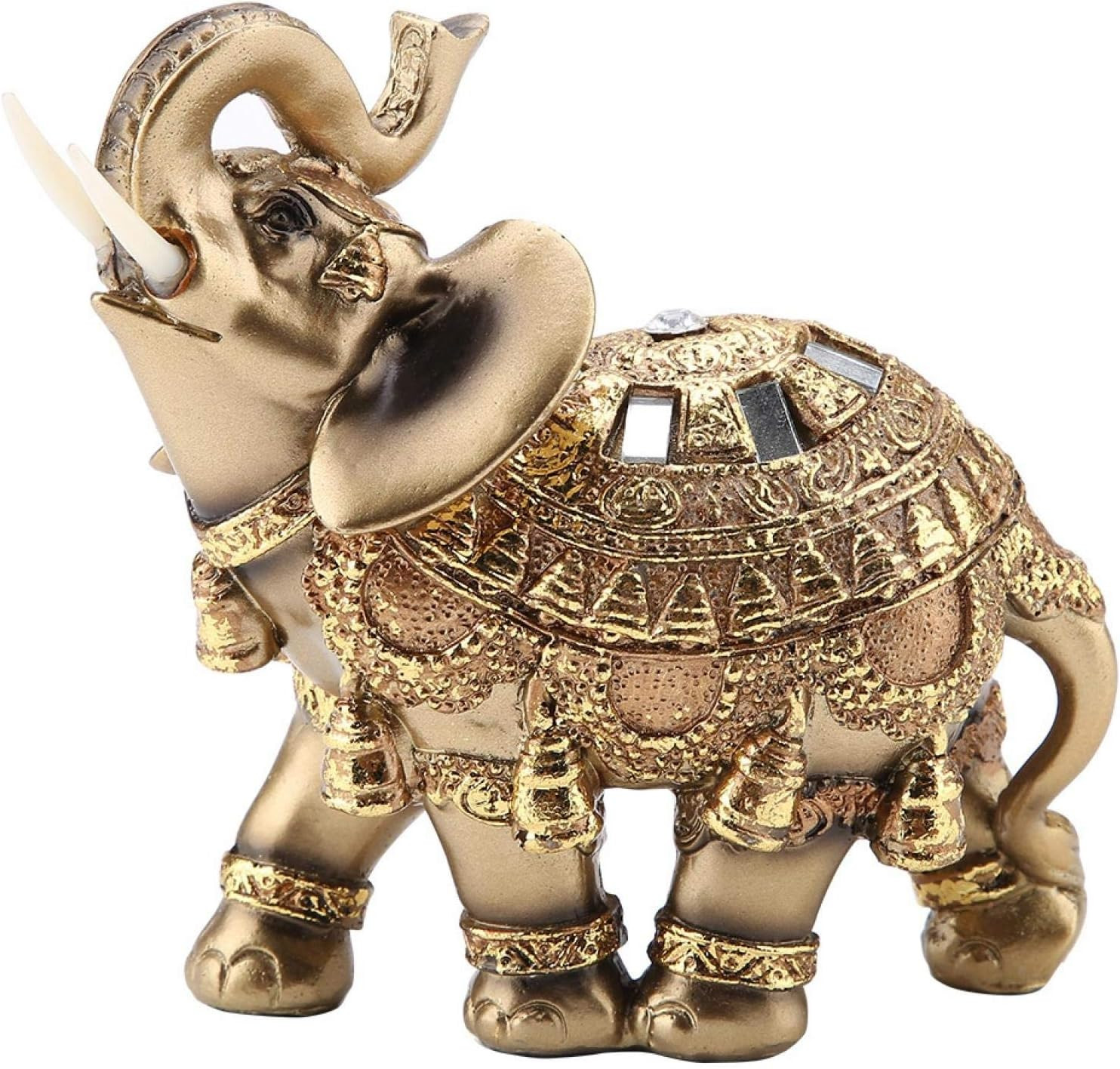 Feng Shui Golden Elephant Statue Sculpture Elephant Statue Wealth Figurine Congr