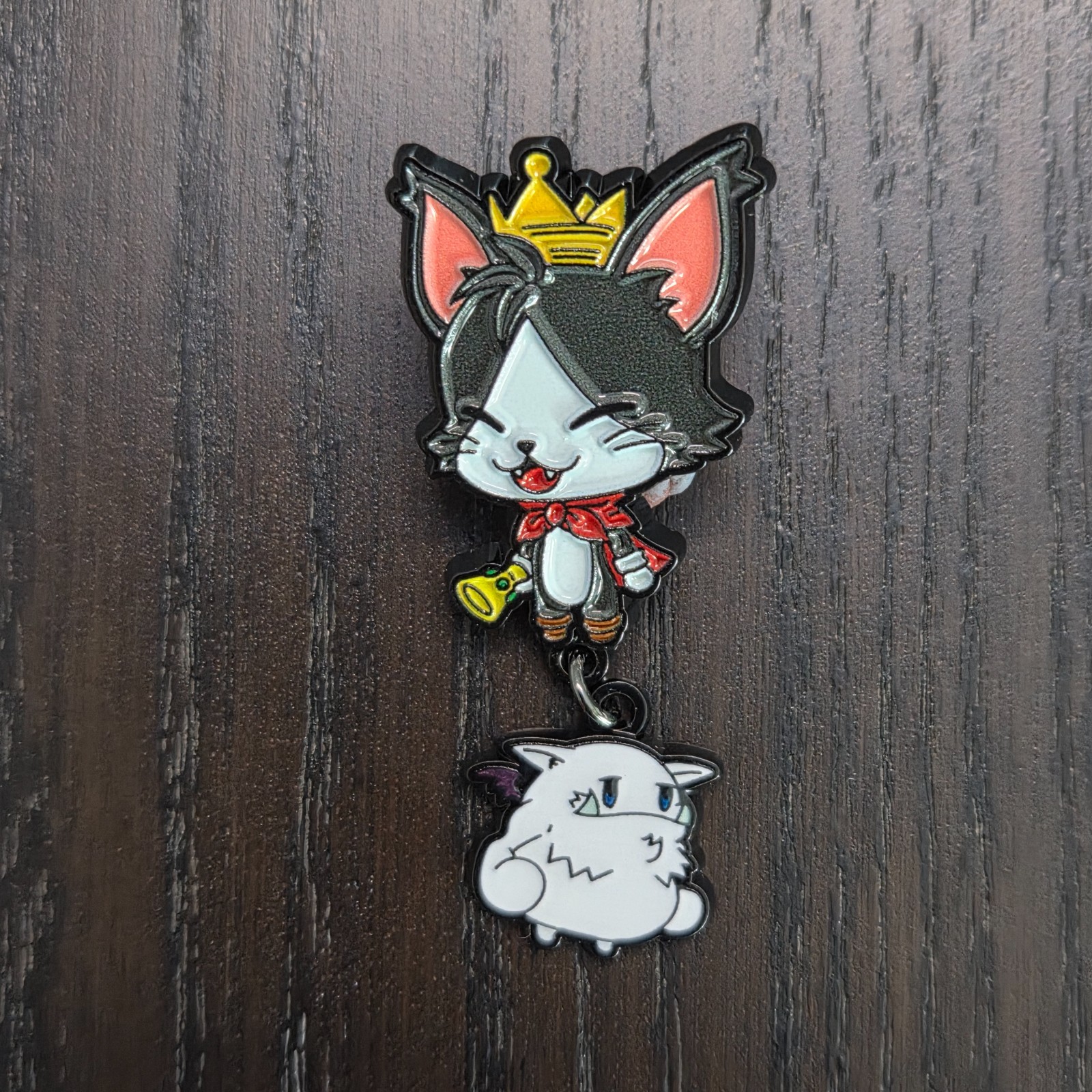 Final Fantasy VII Cait Sith & Moogle Enamel Pin | FF7 Game Video Badge