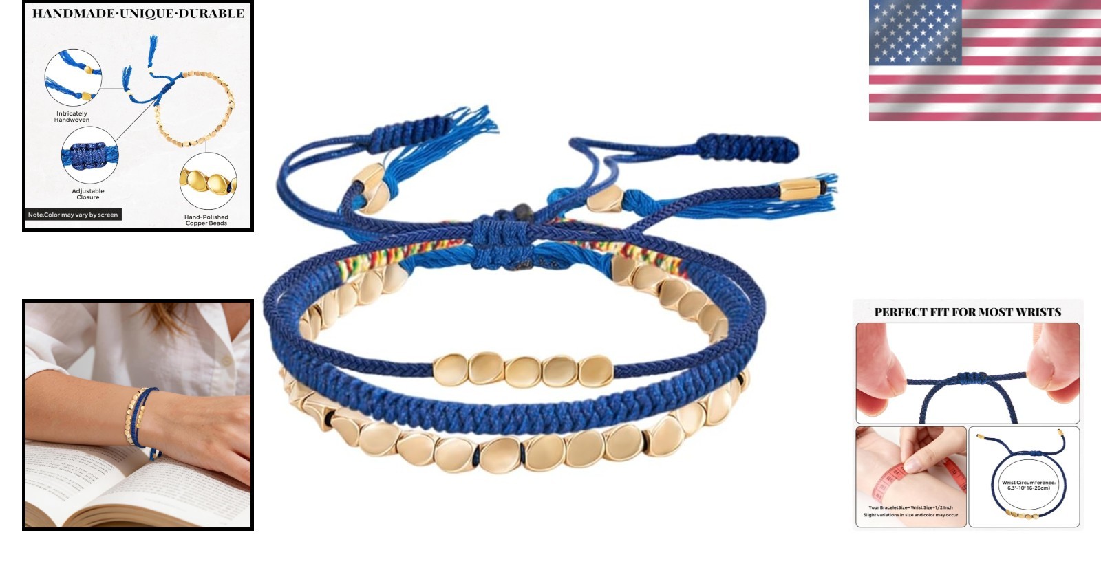 Adjustable Tibetan Copper Bead Bracelets – Positive Energy Jewelry Set for All