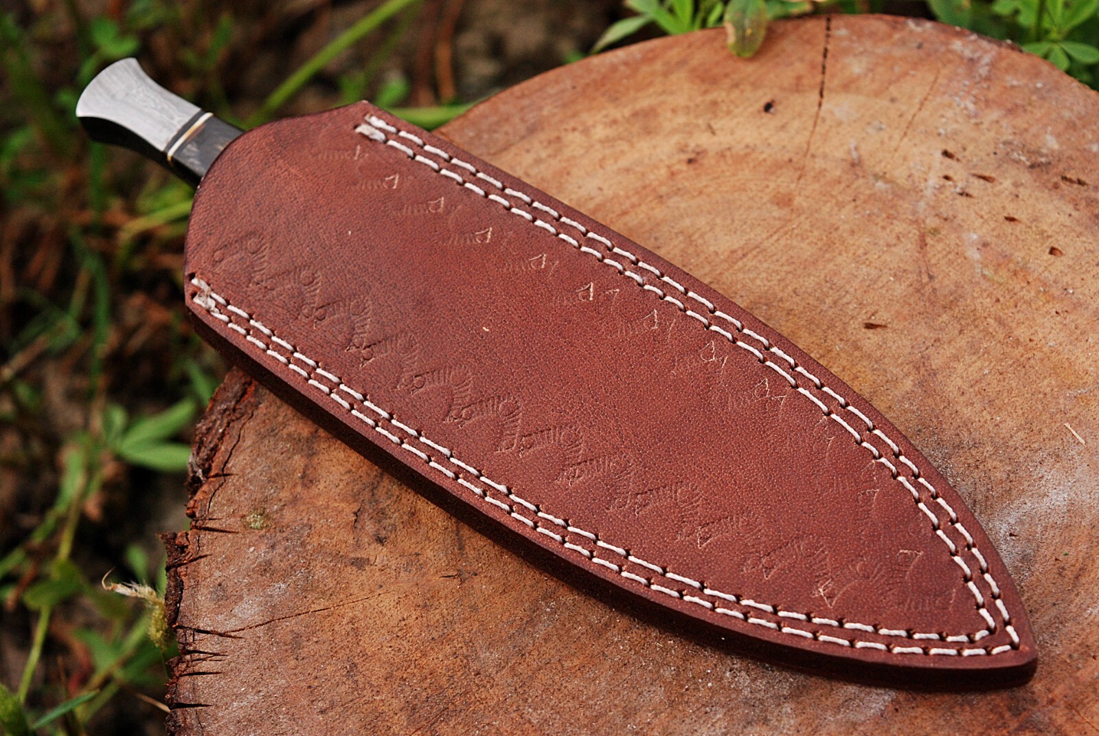 Double-Edged Damascus steel Dagger boot Knife Hunting fishing