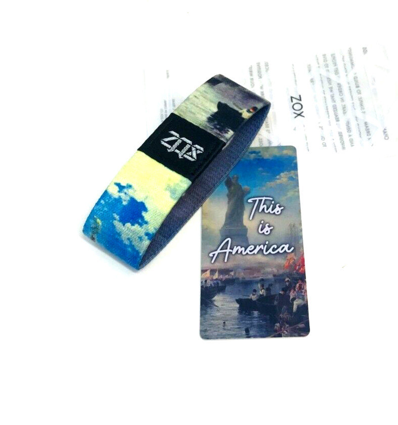 ZOX **THIS IS AMERCA** Silver Medium Strap Wristband w/Card STATUE OF LIBERTY
