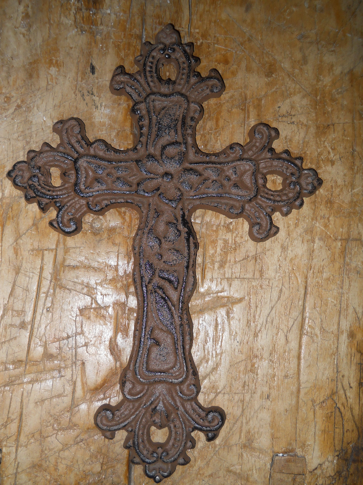 Cast Iron Victorian Style RELIGIOUS CROSS Rustic Ranch Western Decor #24
