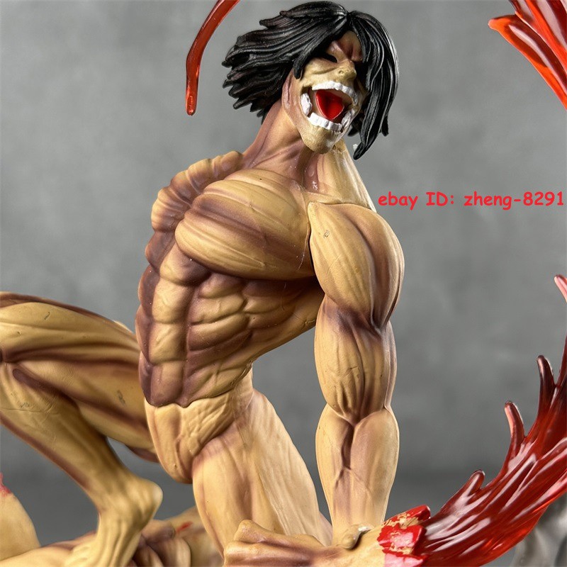 US! H29CM Attack on Titan Eren Jaeger In Combat GK PVC Painted Figure Statue Toy