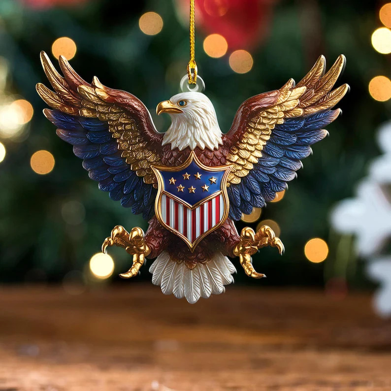 250th Anniversary American Eagle Ornament 2D, 1776 2026, Patriotic Gift, Indepen