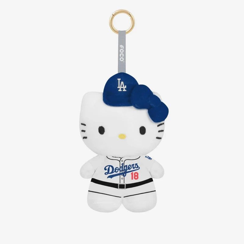 Hello Kitty x LA Dodgers Yoshinobu Yamamoto Plush Mascot Keychain Sanrio FOCO NW