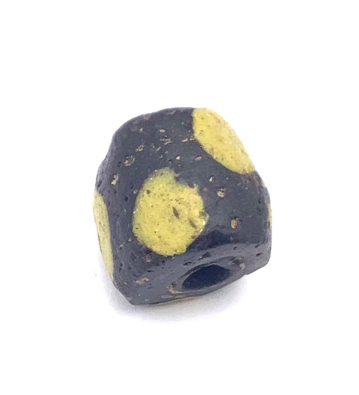 Rare Mali Ancient Black W/ Yellow Eye Islamic glass African trade bead