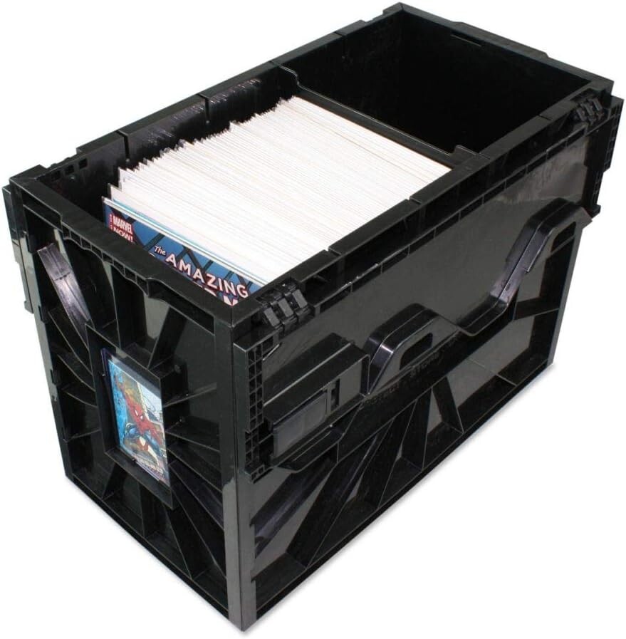 1 BCW BLACK Short Comic Book Bin – Heavy Duty Acid Free Plastic Stackable Box