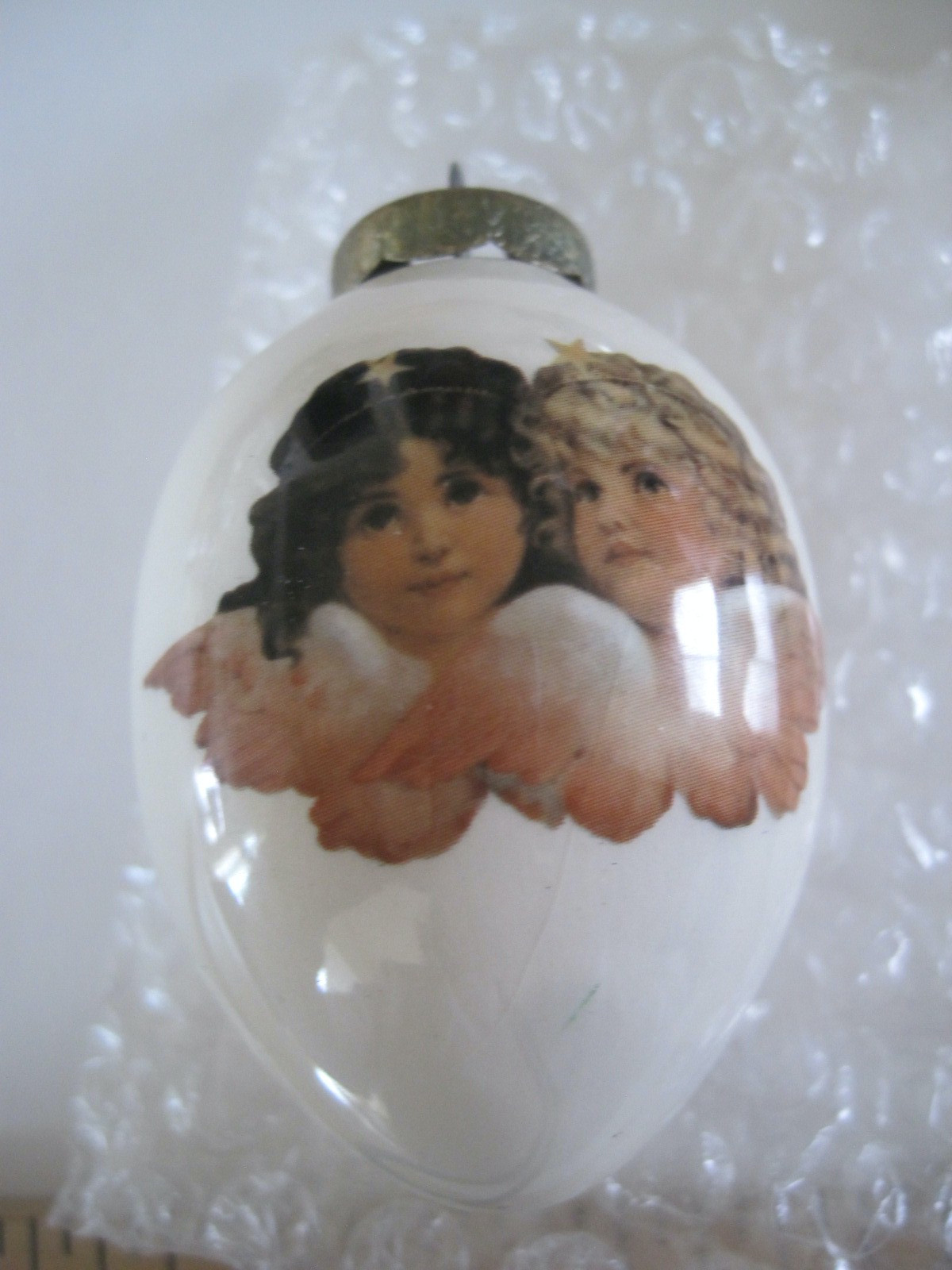The Egg Lady Victorian Ornament Girls Crackled Approx. 2 3/4″